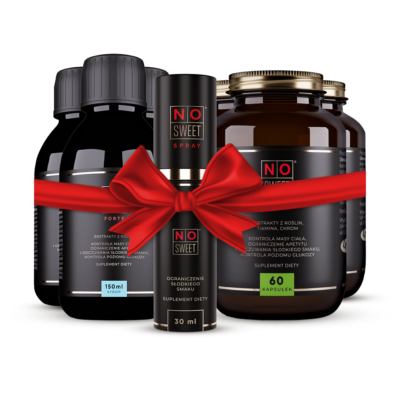 NO-sweet® optymalna 3 miesięczna terapia w cenie 50%! NO-sweet® Spray + 3 opakowania NO-sweet® Complex kapsułki + 3 opakowania NO-sweet® Forte płyn. Zyskujesz 739 zł!